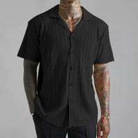 Venice Revere Collar Linear Textured Shirt