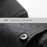 Autumn/Winter Men's Solid-Colour Wool-BlendJacket European Sizing FashionableStand Collar Non-IronTrendyBusiness-CasualOuterwear