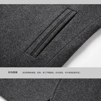 Autumn/Winter Men's Solid-Colour Wool-BlendJacket European Sizing FashionableStand Collar Non-IronTrendyBusiness-CasualOuterwear