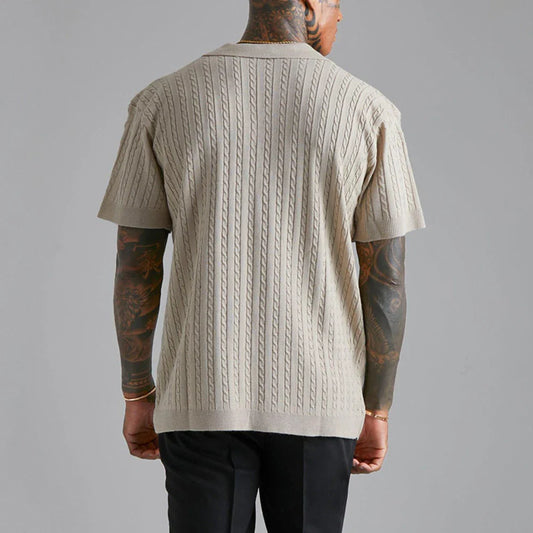 Venice Revere Collar Linear Textured Shirt