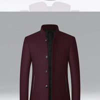 Autumn/Winter Men's Solid-Colour Wool-BlendJacket European Sizing FashionableStand Collar Non-IronTrendyBusiness-CasualOuterwear