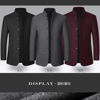Autumn/Winter Men's Solid-Colour Wool-BlendJacket European Sizing FashionableStand Collar Non-IronTrendyBusiness-CasualOuterwear