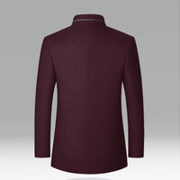 Autumn/Winter Men's Solid-Colour Wool-BlendJacket European Sizing FashionableStand Collar Non-IronTrendyBusiness-CasualOuterwear
