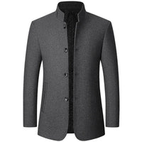 Autumn/Winter Men's Solid-Colour Wool-BlendJacket European Sizing FashionableStand Collar Non-IronTrendyBusiness-CasualOuterwear