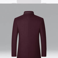 Autumn/Winter Men's Solid-Colour Wool-BlendJacket European Sizing FashionableStand Collar Non-IronTrendyBusiness-CasualOuterwear