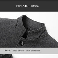 Autumn/Winter Men's Solid-Colour Wool-BlendJacket European Sizing FashionableStand Collar Non-IronTrendyBusiness-CasualOuterwear