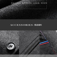Autumn/Winter Men's Solid-Colour Wool-BlendJacket European Sizing FashionableStand Collar Non-IronTrendyBusiness-CasualOuterwear