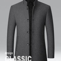 Autumn/Winter Men's Solid-Colour Wool-BlendJacket European Sizing FashionableStand Collar Non-IronTrendyBusiness-CasualOuterwear